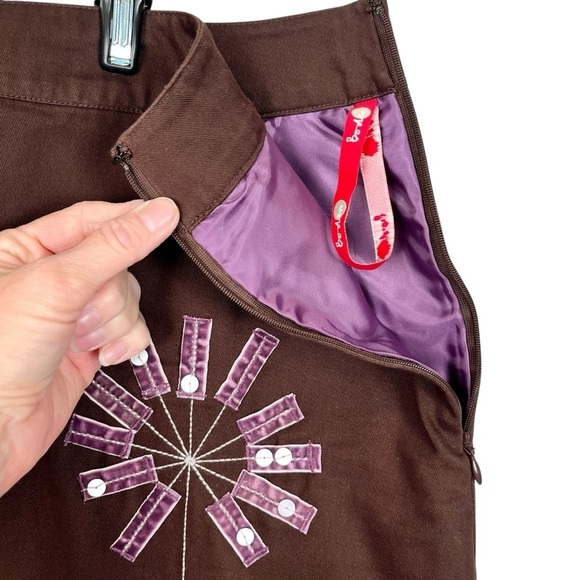 Boden Women’s Brown & Purple Boho A-Line Skirt Size 14 - Picture 4 of 9